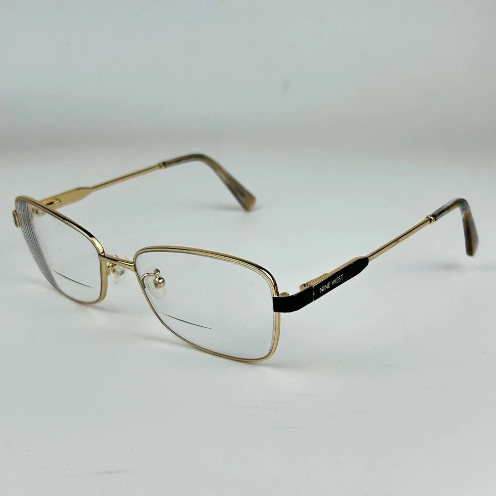 Nine West NW1102X717 Unisex Eyeglasses Frame Gold Metal Full Rim 57-17-140 mm